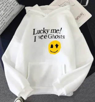 Lucky Me I See Ghosts print Hoodie