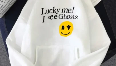 Lucky Me I See Ghosts print Hoodie
