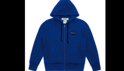Play CDG Big Heart Zip Hoodie – Navy