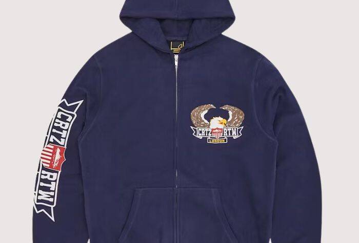 Corteiz Dipset Zip-Up Hoodie Navy