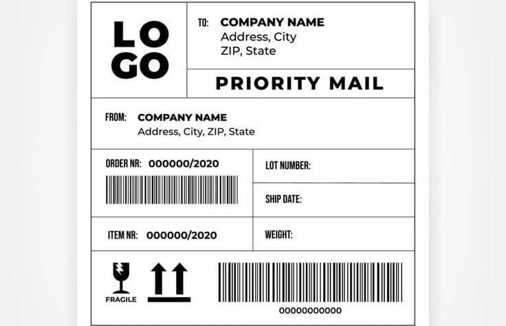 shipping labels