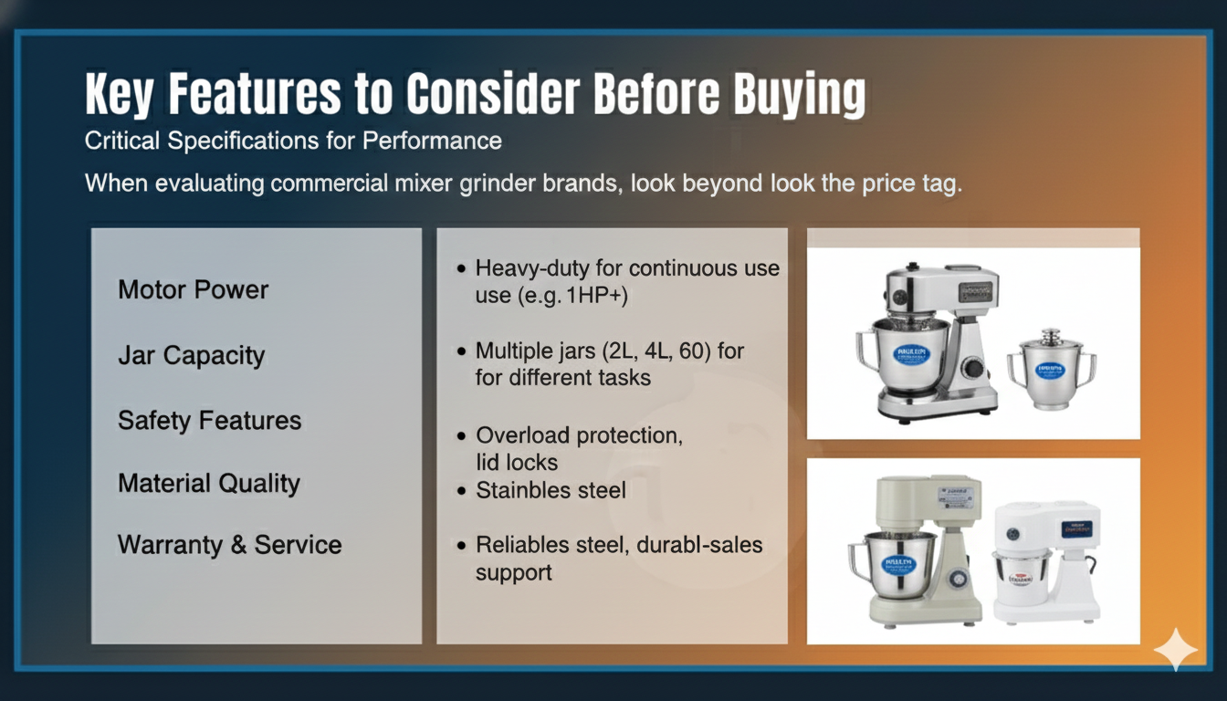 Commercial mixer grinder Brands in India