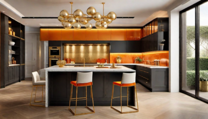 Kitchen Cabinetry Designs That Highlight Orange Cabinets