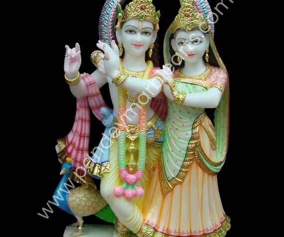 Radha Krishna Marble Statue